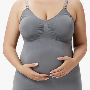 Women's Breast Feeding Tops,Maternity Nursing Cami with Build in Shelf Bra
